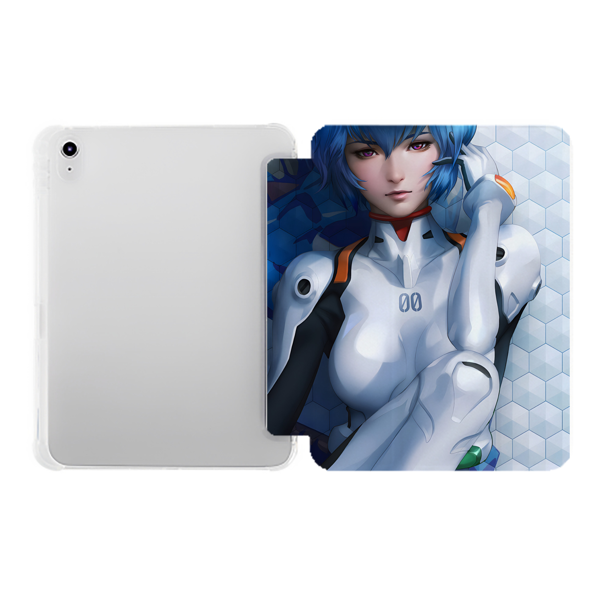 （画像用） EVA 新世紀エヴァンゲリオン IPad ケース ペン収納付き 三つ折りスタンド PUレザー×シリコン 対応機種9.5/10.5/10.9インチ